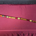 Lot 284 - Vintage Carved and Painted Walking Cane with Religious and Patriotic Motifs, Signed Jamieson Cisco Pike, 37-1/2" H