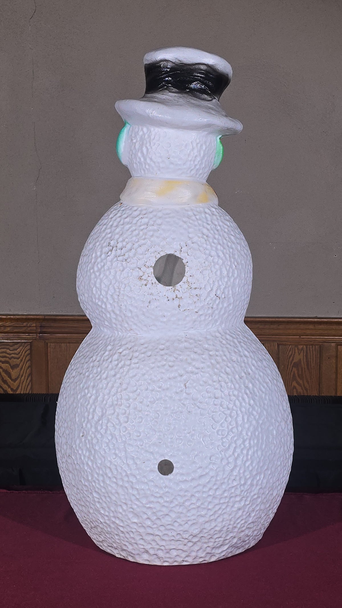 Vintage Blow Mold Snowman with Top Hat and Broom