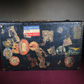 Lot 268 - Antique Steamer Trunk with Travel Labels Including Cunard White Star, American President Lines, M.V. Britannic, and Hotel Carlton, Lt. Col. James A. Sullivan, Allston, Massachusetts, 32-1/2" L x 19-3/4" W