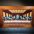 Lot 202 - Vintage Framed Last Supper Tapestry in Large Wooden Frame, 70" W x 44-1/2" H