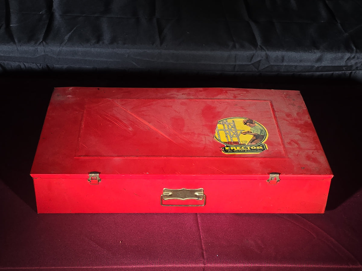Vintage A.C. Gilbert Erector Master Builder Set No. 10092 "Builds the Mysterious Walking Robot" in Red Metal Case, 1954