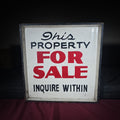 Lot 161 - Vintage Double-Sided Hand-Painted Wooden "This Property for Sale - Inquire Within" Sign, 19" W x 19-3/4" H