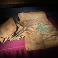 Lot 282 - Grouping of Seven Vintage Merrimack Brand Feeds Burlap Feed Sacks, Manufactured by Merrimack Farmers Exchange Inc., Concord, New Hampshire