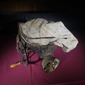 Lot 281 - Antique Pierce's Improved "Cahoon" Broadcast Seed Sower with Canvas Bag, Manufactured by Goodell & Company, Antrim, New Hampshire, 12" L x 12" H