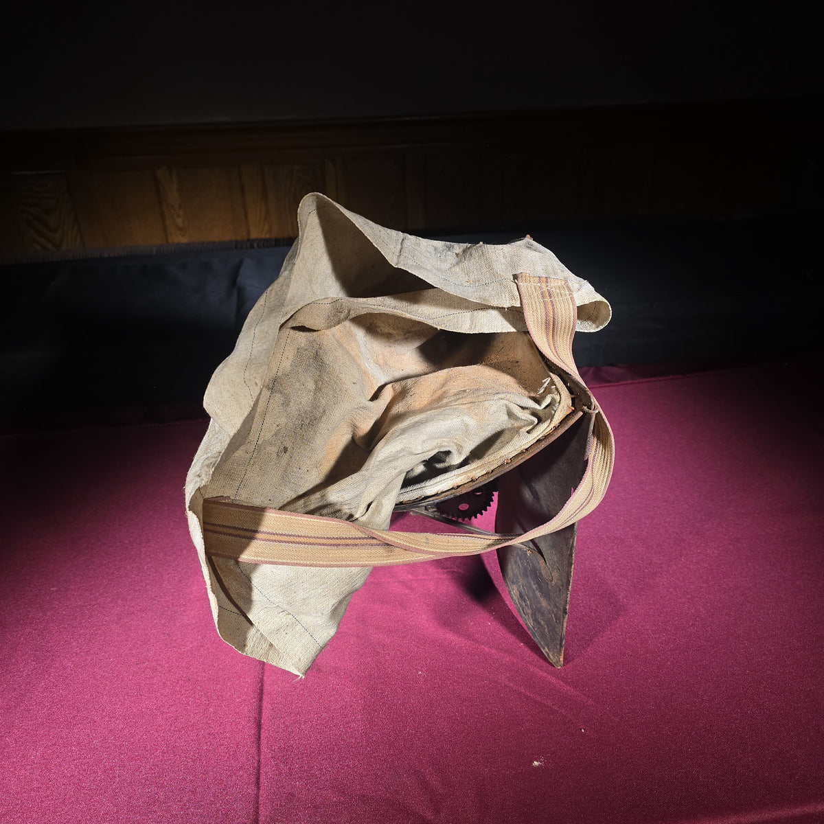 Antique Pierce's Improved "Cahoon" Broadcast Seed Sower with Canvas Bag, Manufactured by Goodell & Company, Antrim, New Hampshire