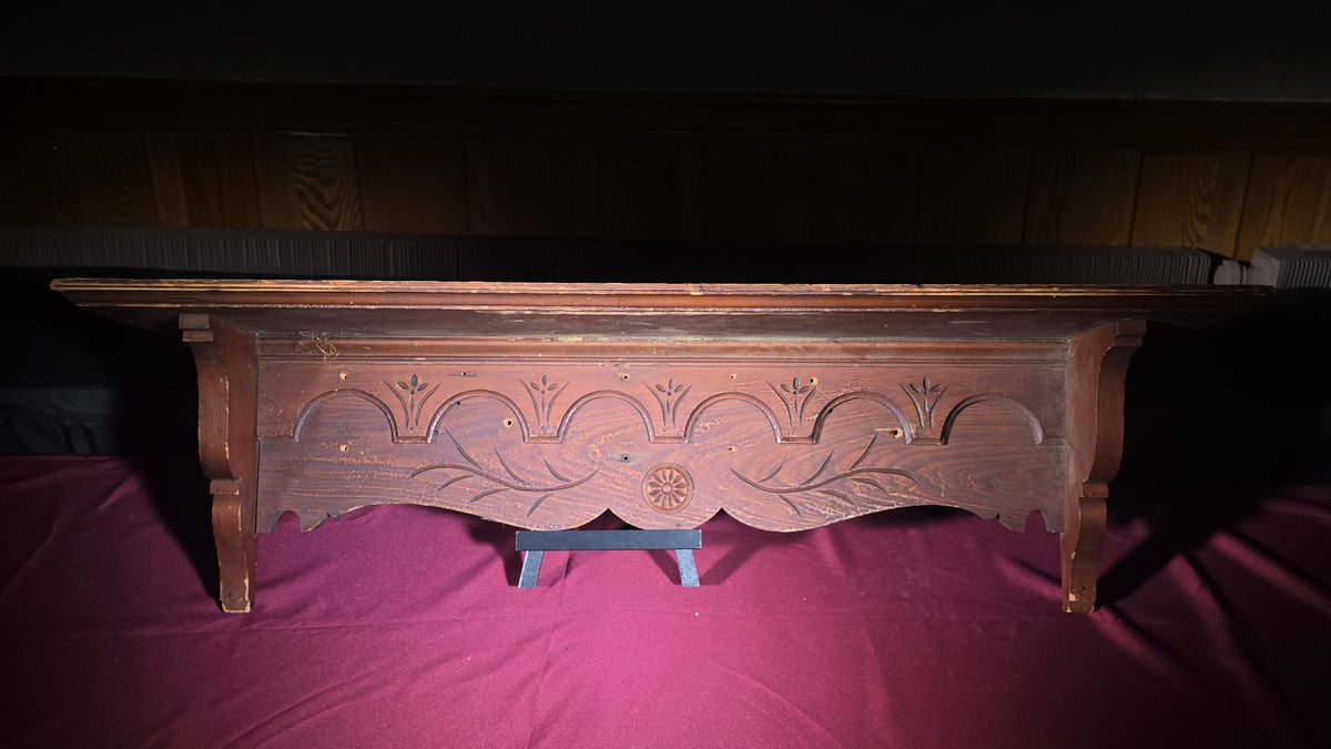 Antique Eastlake Carved Wooden Wall Shelf