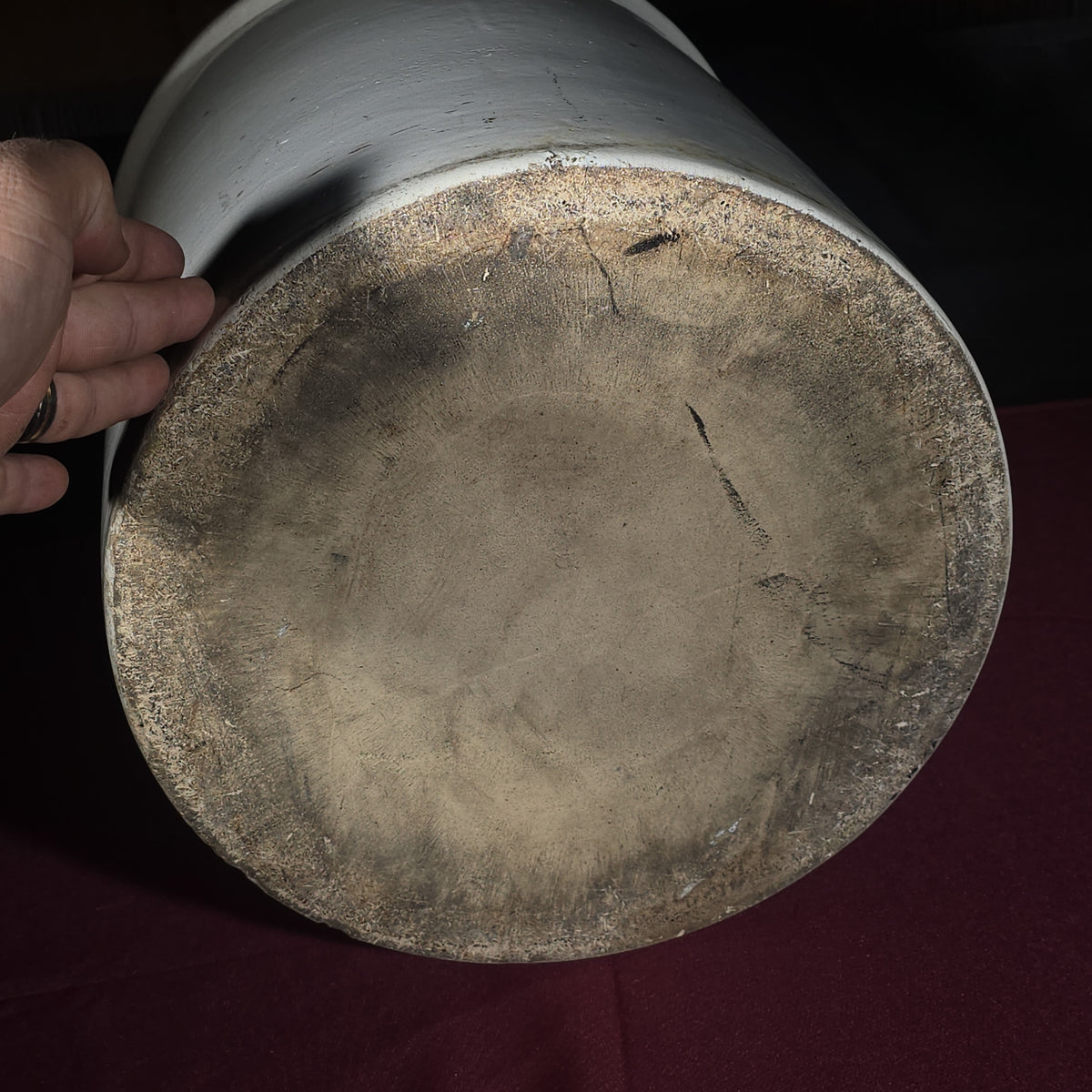 Antique 6-Gallon Stoneware Crock with Blue Crown Mark