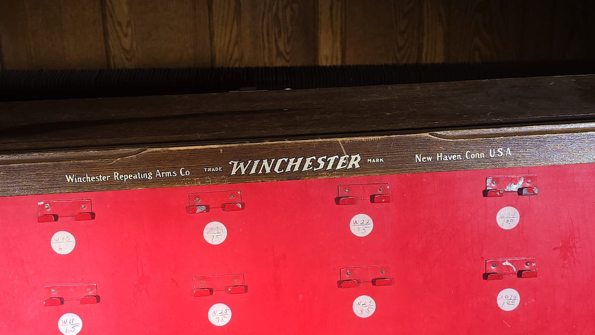 Antique Winchester Repeating Arms Co. Oak and Glass Countertop Pocket Knife Store Display Case, New Haven, Connecticut