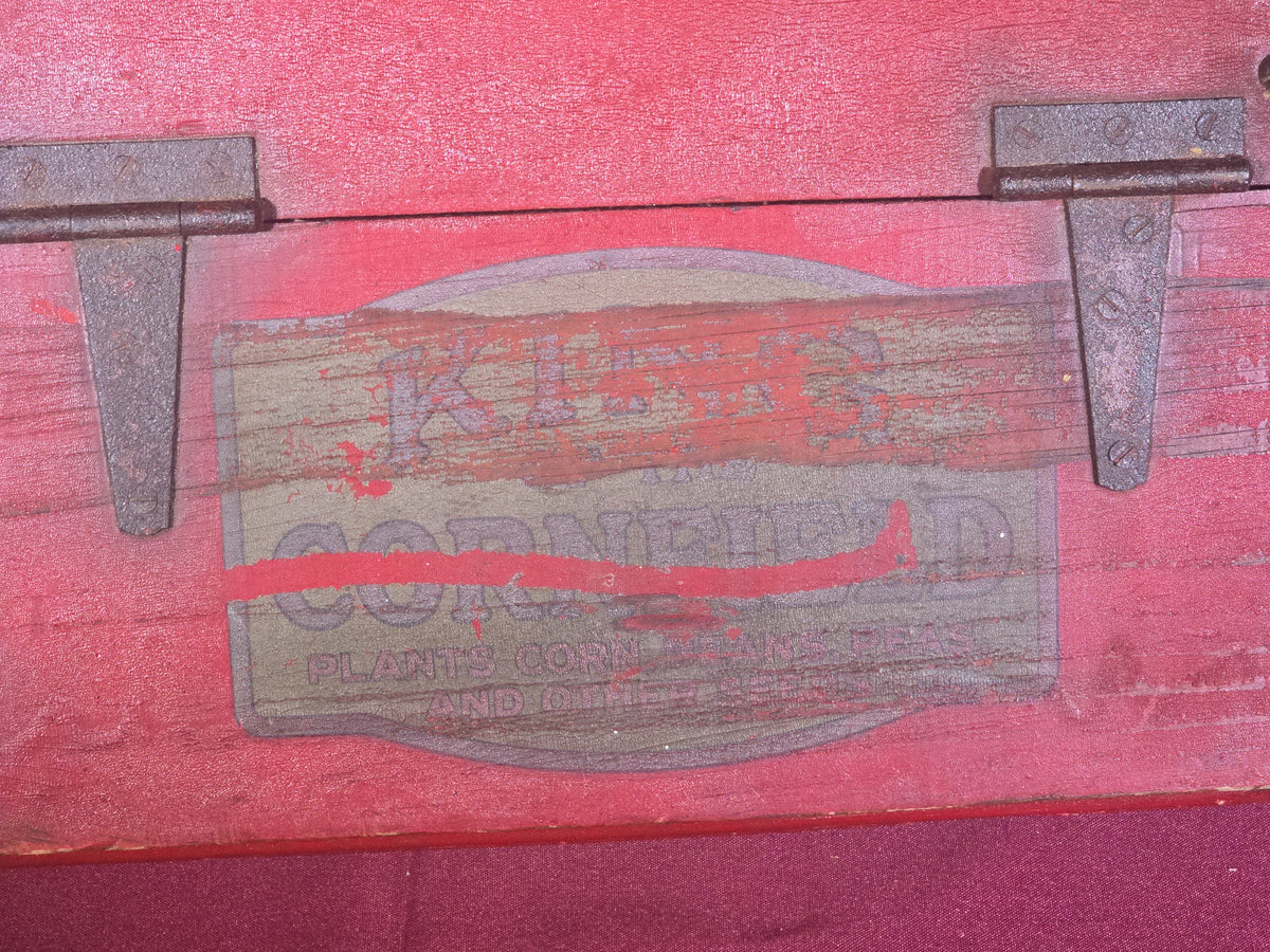 Antique Red-Painted "King of the Cornfield" Wooden Seed Planter, Manufactured by Sargent, Osgood & Roundy Co. Inc., Randolph, Vermont