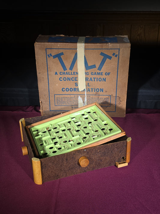Vintage "Tilt" Tabletop Ball Maze Game with Original Box