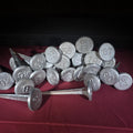 Lot 274 - Grouping of Vintage Cast Aluminum Numbered Ground Stakes, No. 4, Manufactured by Lakeshore Pattern Works, Erie, Pennsylvania, 11-1/4" L each