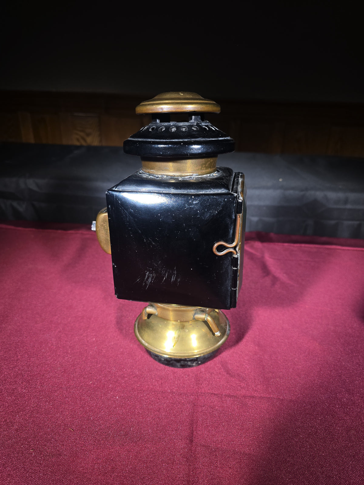 Pair of Antique Automobile Side Lamps with Beveled Glass, Manufactured by E. & J. (Edmund & Jones), Detroit, Michigan, Patented 1908