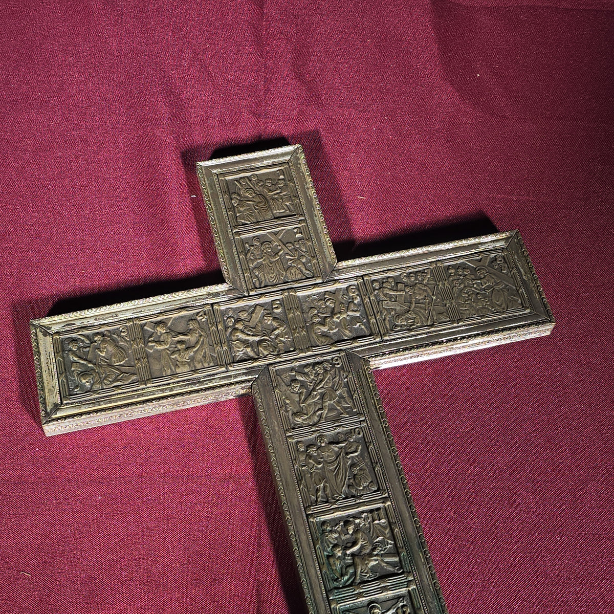 Vintage Stations of the Cross Wall Cross, Manufactured by McGrath & Co., Boston, Massachusetts, 1950