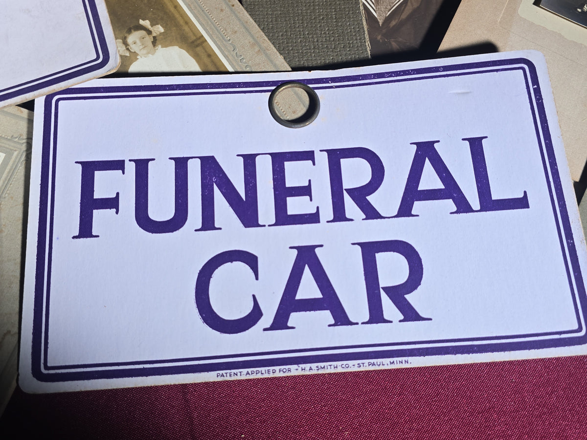 Grouping of Antique and Vintage Ephemera including Board-Mounted Photographs, "Funeral Car" Placards by H. A. Smith Co., St. Paul, Minnesota, and "Miroir de l'Histoire" Magazine