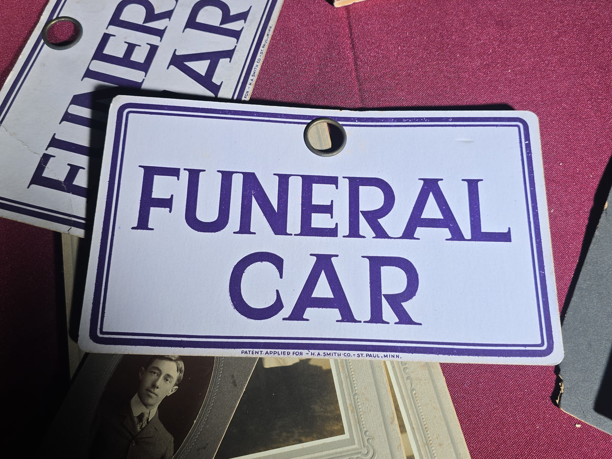 Grouping of Antique and Vintage Ephemera including Board-Mounted Photographs, "Funeral Car" Placards by H. A. Smith Co., St. Paul, Minnesota, and "Miroir de l'Histoire" Magazine