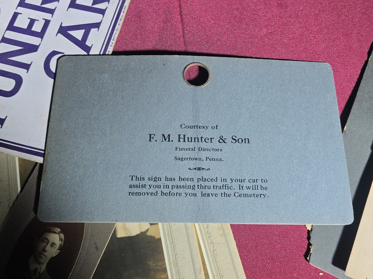 Grouping of Antique and Vintage Ephemera including Board-Mounted Photographs, "Funeral Car" Placards by H. A. Smith Co., St. Paul, Minnesota, and "Miroir de l'Histoire" Magazine