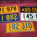Lot 082 - Grouping of Five Antique 1920s Pennsylvania License Plates, 1921 Through 1927