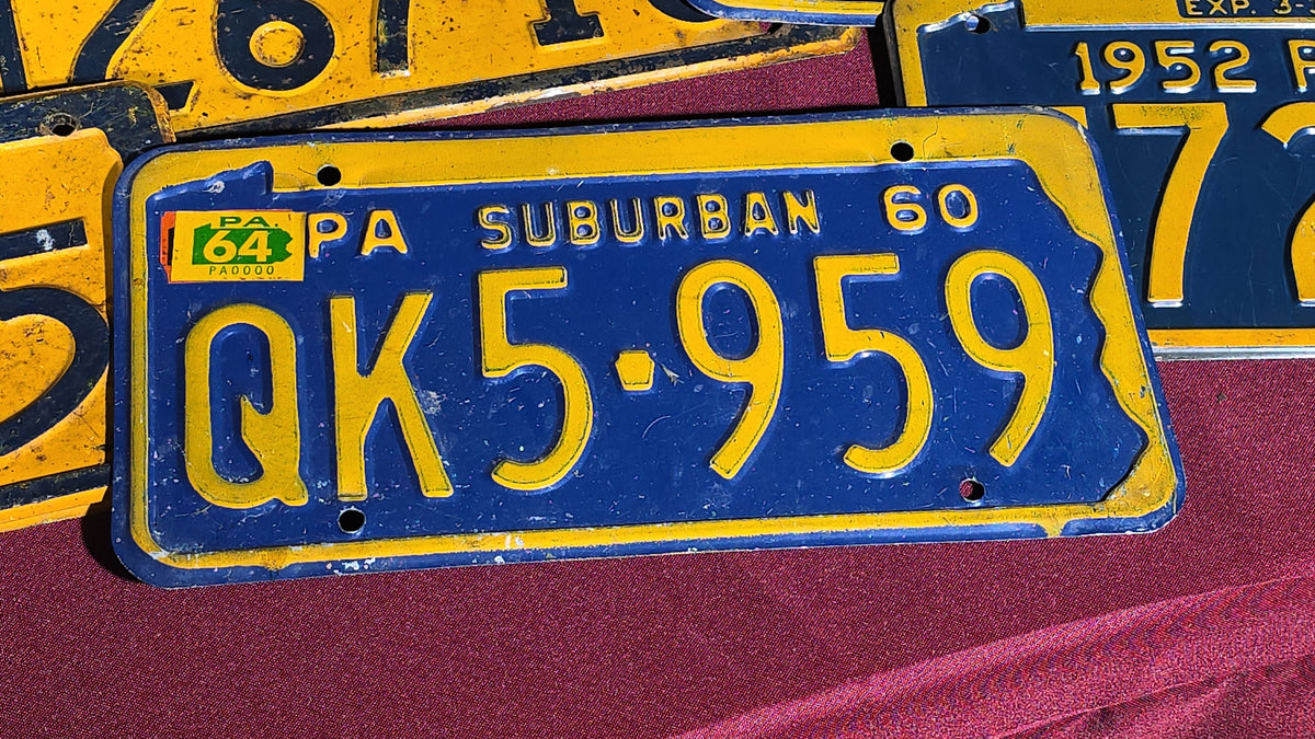Grouping of 18 Vintage 1950s Pennsylvania License Plates