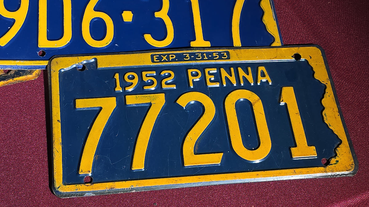 Grouping of 18 Vintage 1950s Pennsylvania License Plates