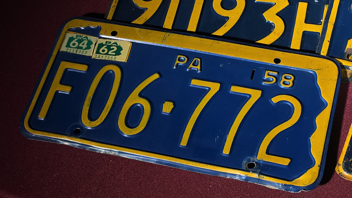 Grouping of 18 Vintage 1950s Pennsylvania License Plates