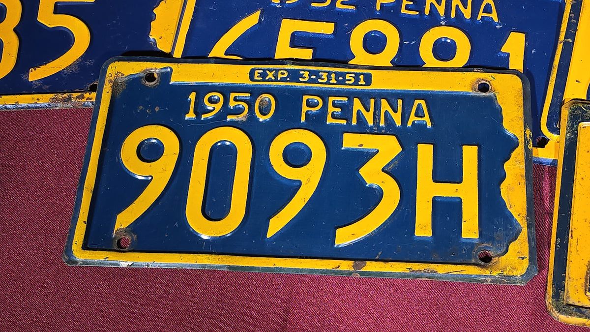 Grouping of 18 Vintage 1950s Pennsylvania License Plates