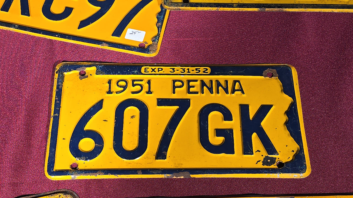 Grouping of 18 Vintage 1950s Pennsylvania License Plates