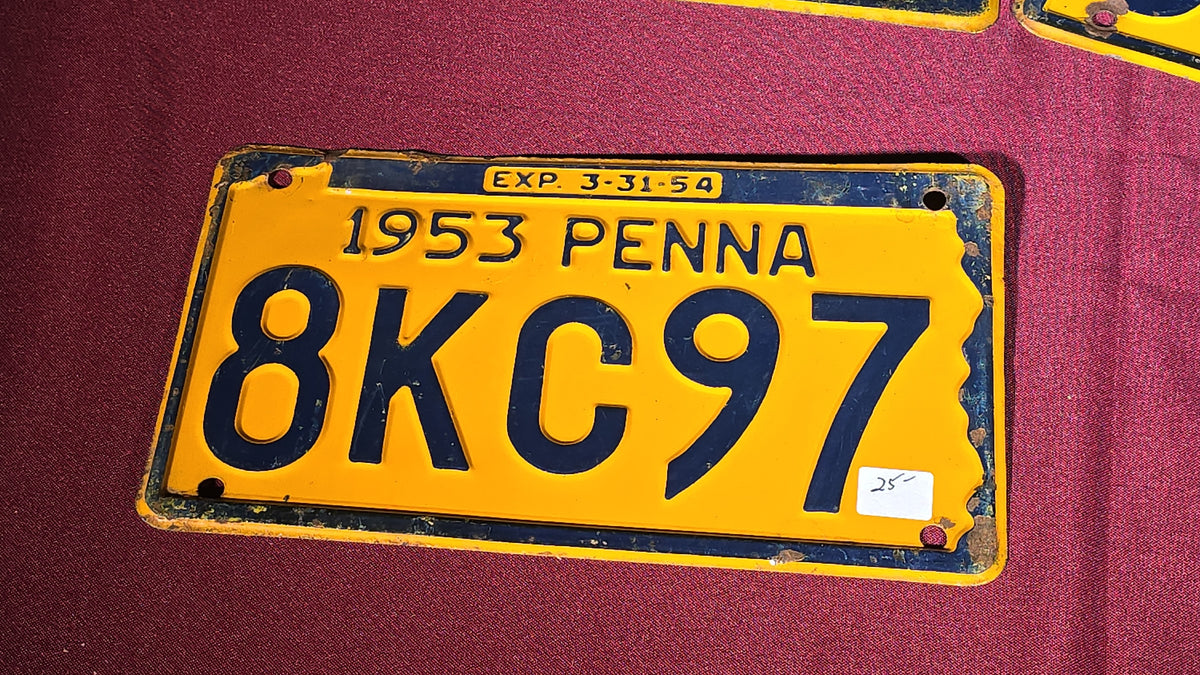 Grouping of 18 Vintage 1950s Pennsylvania License Plates
