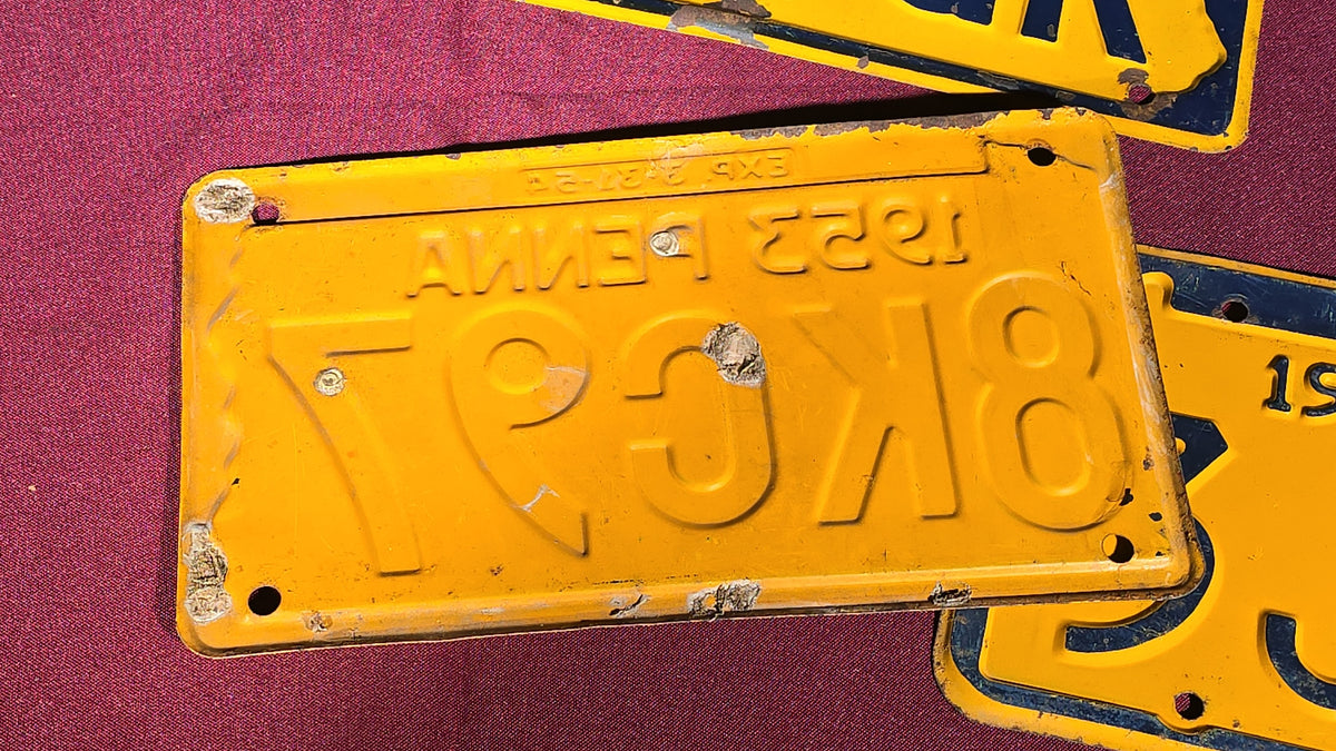 Grouping of 18 Vintage 1950s Pennsylvania License Plates