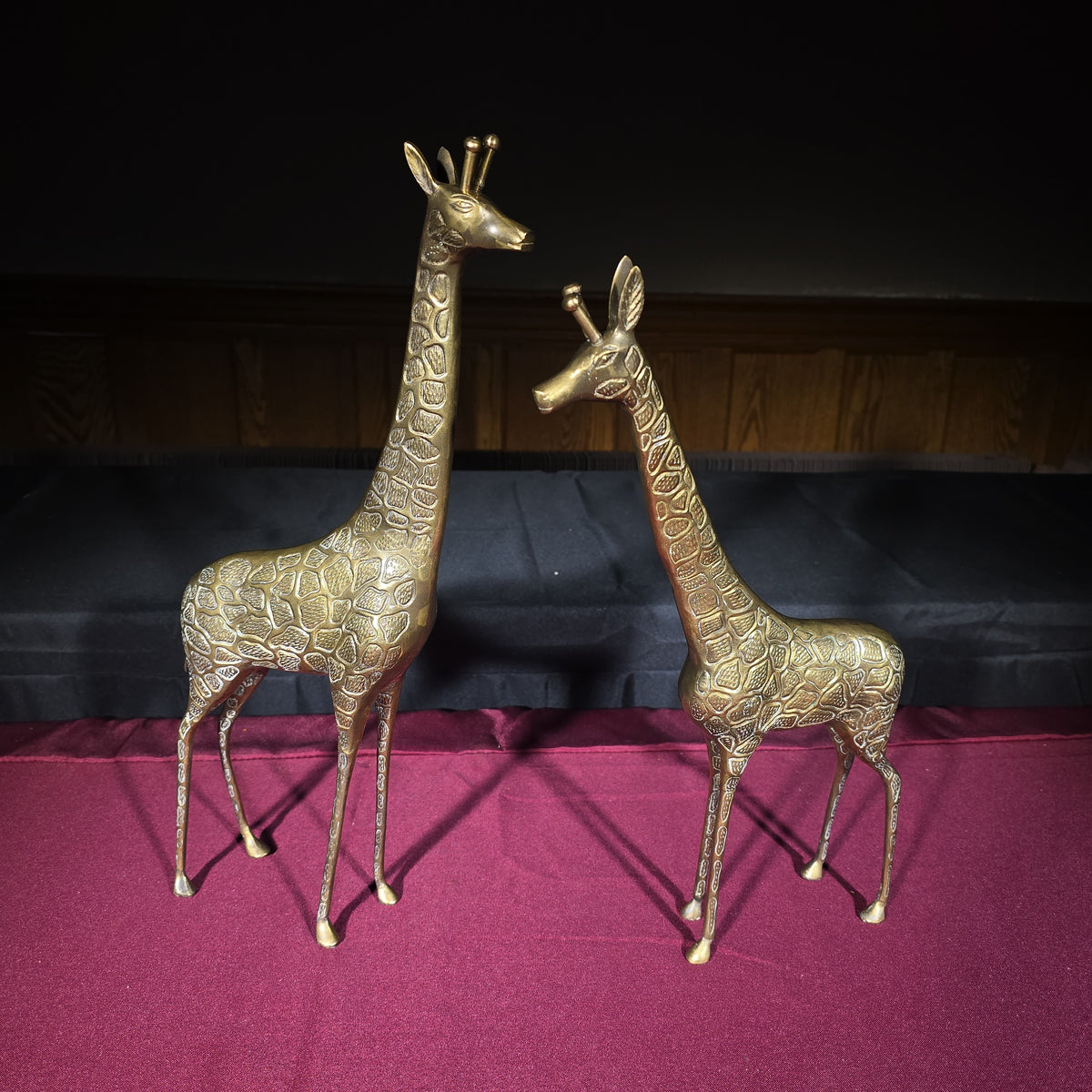 Pair of Vintage Brass Giraffe Figures
