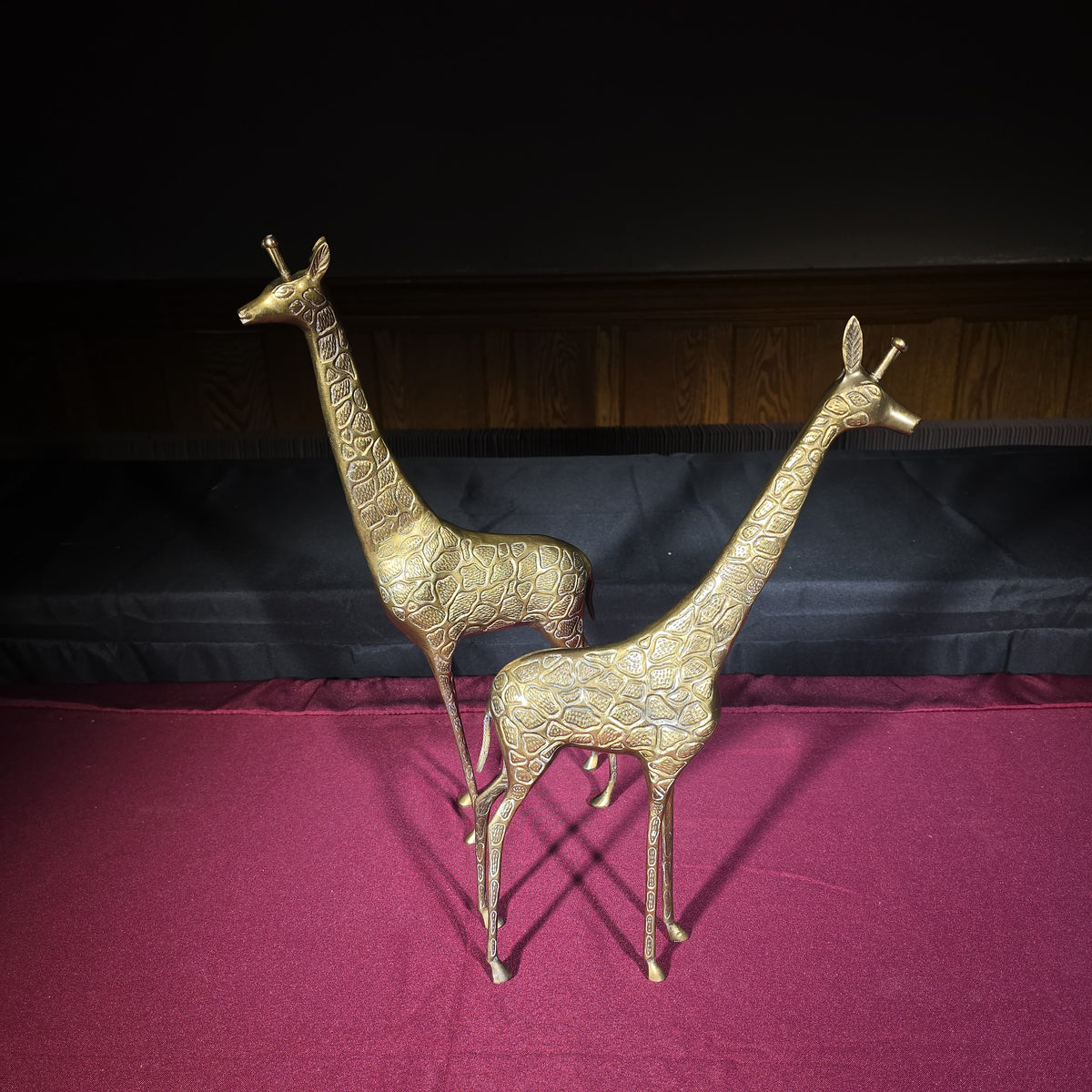 Pair of Vintage Brass Giraffe Figures