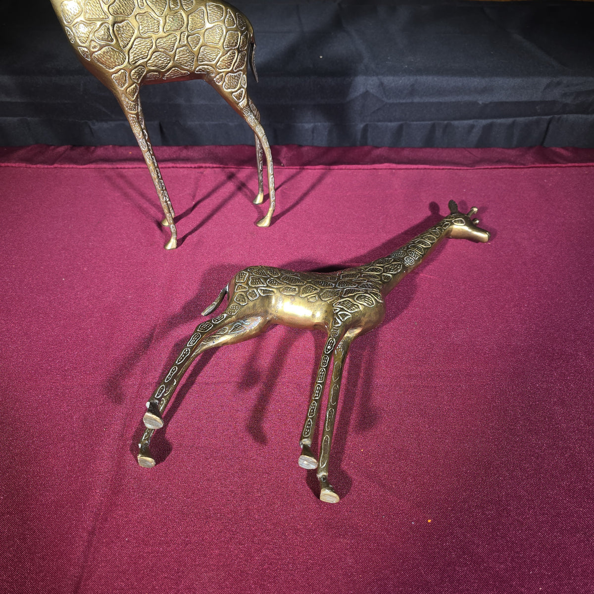 Pair of Vintage Brass Giraffe Figures