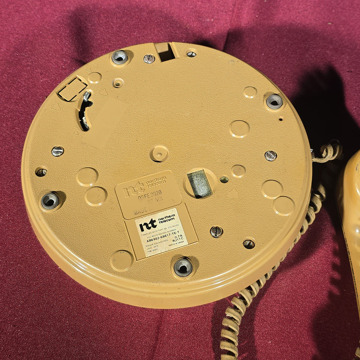 Vintage Northern Telecom Round Push-Button Desk Telephone, Made in Canada