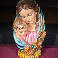 Lot 236 - Vintage Chalkware Madonna and Child Lamp, Manufactured by Columbia Statuary Inc., Made in Italy, 1966, 17-1/2" H