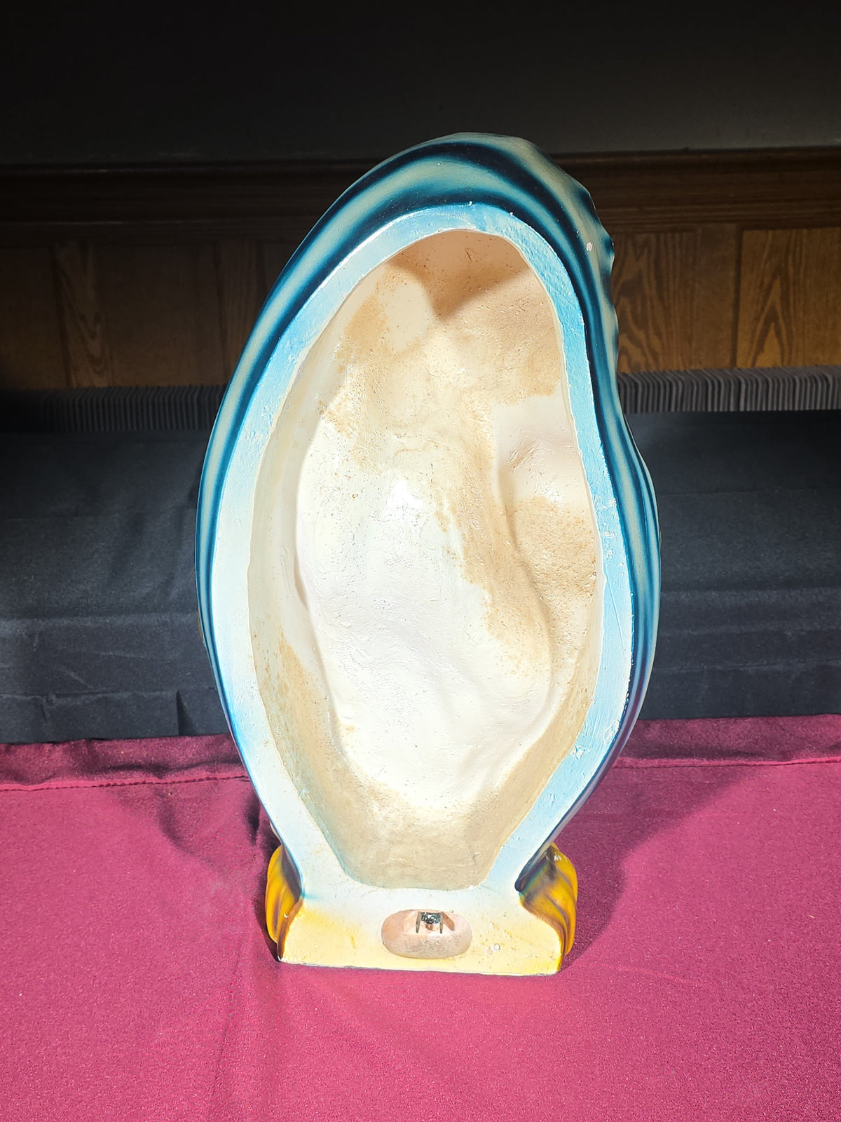 Vintage Chalkware Madonna and Child Lamp, Manufactured by Columbia Statuary Inc., Made in Italy, 1966