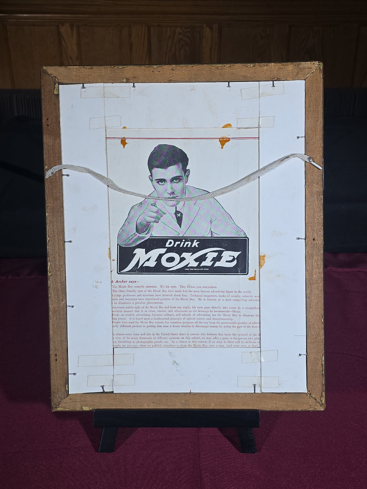 Antique Framed Moxie One Step Song Sheet Music, Music by Norman Leigh, Lyric by Dennis J. Shea, Published by The Moxie Company, Boston, Massachusetts, 1921
