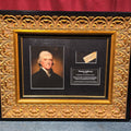 Lot 149 - Framed Thomas Jefferson "Th. Jefferson" Signature Cut with Portrait Print and Descriptive Plaque, 27-3/4" W x 22-5/8" H