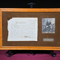 Lot 120 - Antique 1795 North American Land Company Stock Certificate Signed by Robert Morris, Framed with Portrait, 27" W x 17-1/2" H