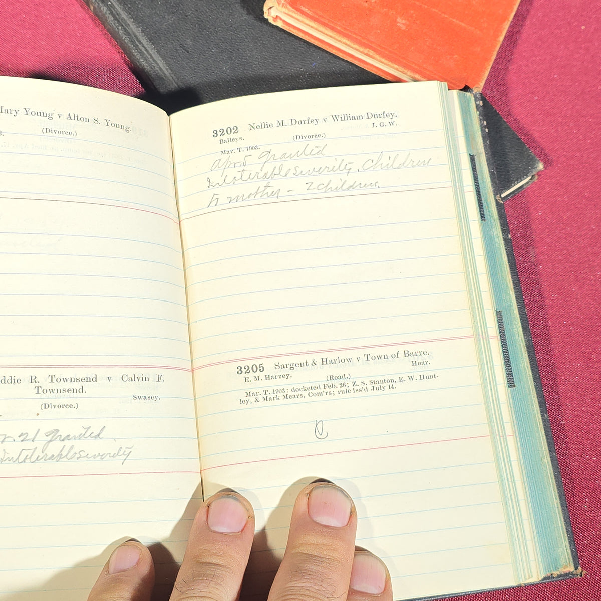 Grouping of Five Antique Books and Albums including Autograph Album, Masonic Book of Commandery, and Washington County Court Docket