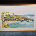 Lot 124 - Vintage Framed Watercolor Painting on Paper, Coastal Scene, Signed L. Ireland '98, 45" W x 30-5/8" H