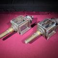 Lot 234 - Pair of Vintage Brass Carriage Lamps, Electrified, Made in India, 5" L x 18" H each