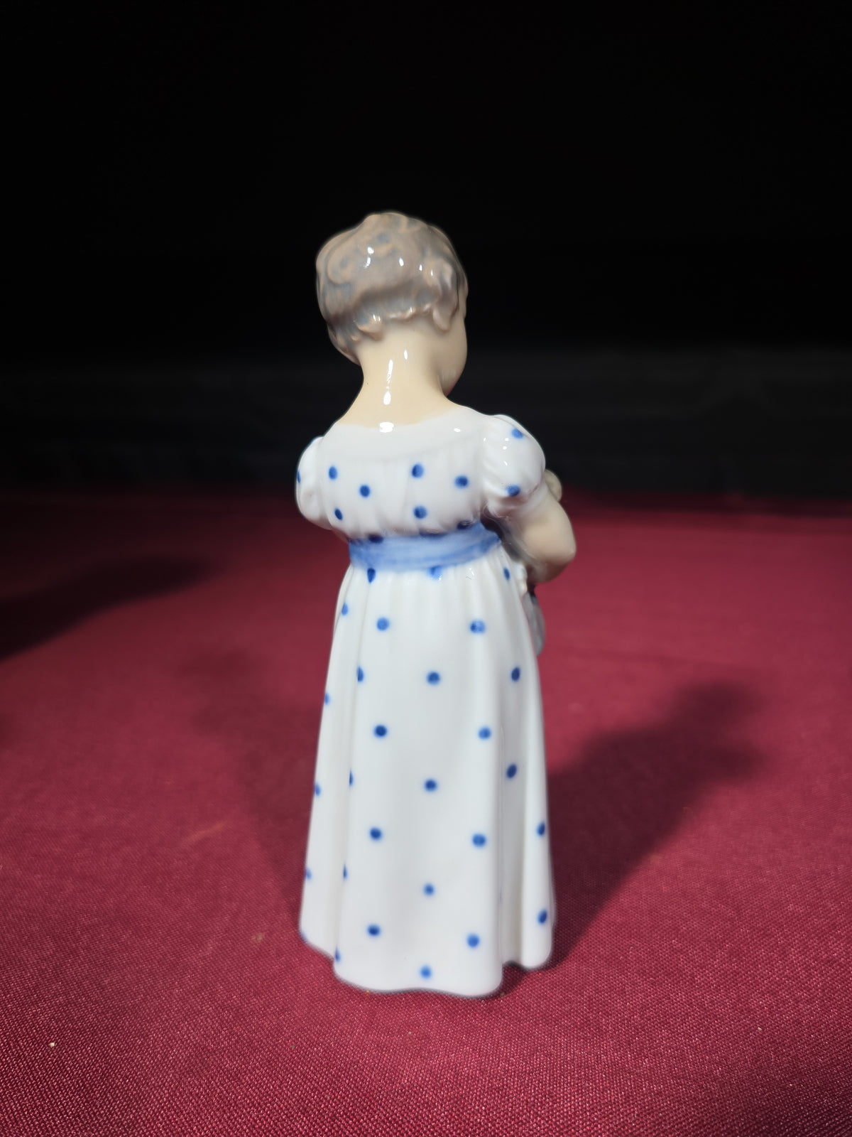 Grouping of Six Vintage Royal Copenhagen Porcelain Pieces including Landscape Vases, Figurine, and Tray