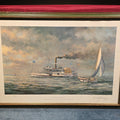 Lot 128 - Vintage Signed and Numbered Paul Mcgehee Print "Down the Bay," Chesapeake Bay Excursion Steamer "Emma Giles" Passing Thomas Point Lighthouse, 179/950, 37-7/8" W x 27" H