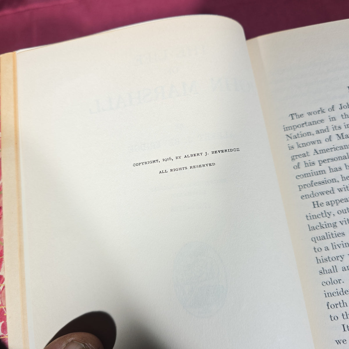 "The Life of John Marshall" Antique Four-Volume Biography by Albert J. Beveridge, Published by Houghton Mifflin Company, 1916