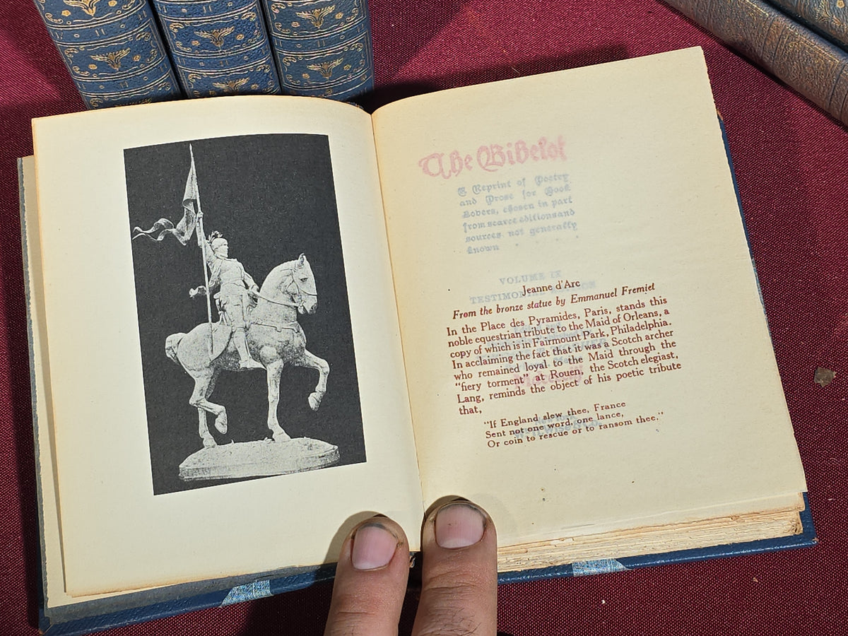 "The Bibelot" Antique 21-Volume Poetry and Prose Anthology Set, Testimonial Edition, Edited by Thomas B. Mosher, Published by Wm. H. Wise & Co., New York, 1903