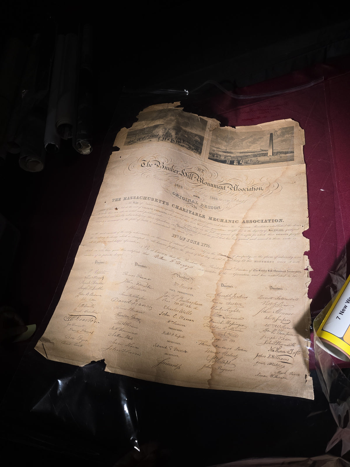 Grouping of Vintage and Antique Rolled Posters, Prints, and Ephemera Including King Kong (1976), Batman (1989), Back to the Future Part II, Superman IV, Midnight Cowboy, Pitre "Conflict," Bunker Hill Monument Association Certificate, and More