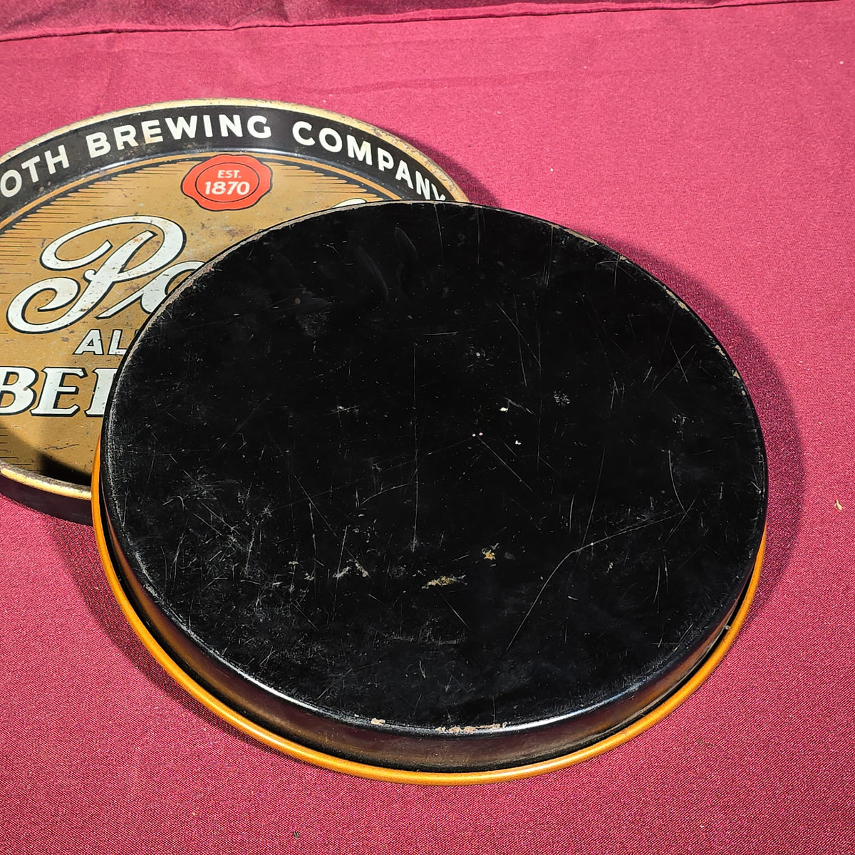 Pair of Vintage Poth Brewing Company All Grain Beer and Ale Advertising Tin Trays, Philadelphia, Pennsylvania