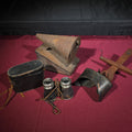 Lot 069 - Trio of Antique Optical and Apiary Items Including Binoculars with Case, Stereoscope Viewer, and Bee Smoker