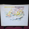 Lot 131 - Vintage Watercolor Painting on Paper, Bermuda Hillside Village, Signed Birdsey, 26-1/4" W x 20-1/4" H