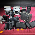 Lot 029 - Grouping of Vintage and Antique Cameras, Lenses, and Accessories Including Mamiya Universal, Mamiya Super 23, and Keystone Capri