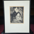 Lot 138 - Antique Framed Etching of an Elderly Woman Holding a Child, Pencil Signed, 14-3/4" W x 18-3/4" H